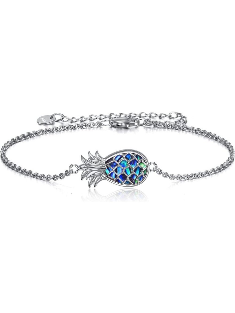 Sterling Silver Pineapple Bracelet - Cute Pendant Jewelry for Mother's Day Gift
